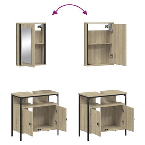 vidaXL 2 Piece Bathroom Furniture Set Sonoma Oak Engineered Wood