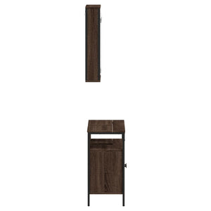 vidaXL 2 Piece Bathroom Furniture Set Brown Oak Engineered Wood