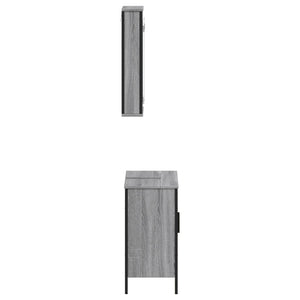 vidaXL 2 Piece Bathroom Furniture Set Grey Sonoma Engineered Wood