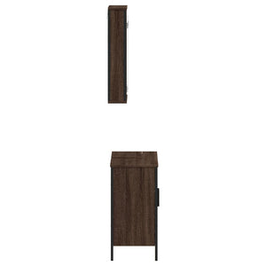 vidaXL 2 Piece Bathroom Furniture Set Brown Oak Engineered Wood