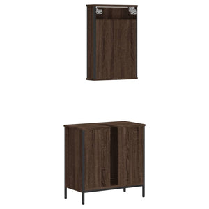 vidaXL 2 Piece Bathroom Furniture Set Brown Oak Engineered Wood