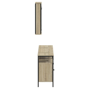 vidaXL 3 Piece Bathroom Furniture Set Sonoma Oak Engineered Wood