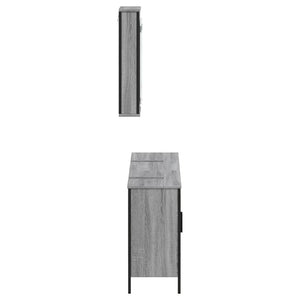 vidaXL 3 Piece Bathroom Furniture Set Grey Sonoma Engineered Wood