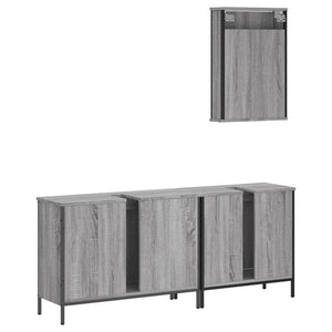 vidaXL 3 Piece Bathroom Furniture Set Grey Sonoma Engineered Wood