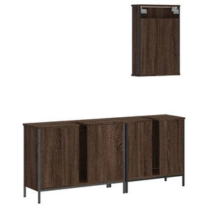 vidaXL 3 Piece Bathroom Furniture Set Brown Oak Engineered Wood