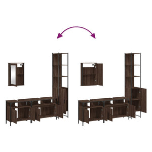 vidaXL 4 Piece Bathroom Furniture Set Brown Oak Engineered Wood