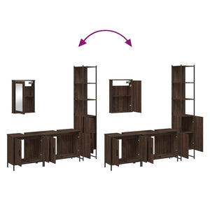 vidaXL 4 Piece Bathroom Furniture Set Brown Oak Engineered Wood