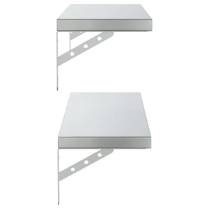 vidaXL Wall Shelves 2 pcs 75x23.5 cm Silver Stainless Steel