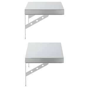 vidaXL Wall Shelves 2 pcs 50x23.5 cm Silver Stainless Steel