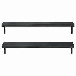 vidaXL Wall Shelves 2 pcs 100x23.5 cm Black Stainless Steel