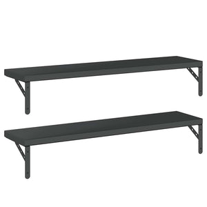 vidaXL Wall Shelves 2 pcs 100x23.5 cm Black Stainless Steel