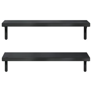 vidaXL Wall Shelves 2 pcs 75x23.5 cm Black Stainless Steel