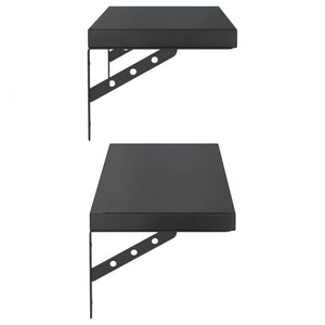 vidaXL Wall Shelves 2 pcs 75x23.5 cm Black Stainless Steel