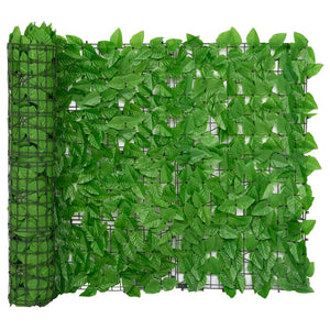 vidaXL Balcony Screen with Green Leaves 200x100 cm