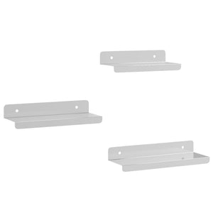 vidaXL Wall Shelves 3 pcs Silver Stainless Steel