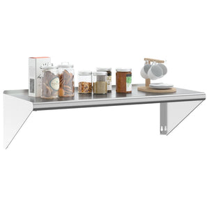 vidaXL Wall Shelf 100x45x31 cm Silver Stainless Steel