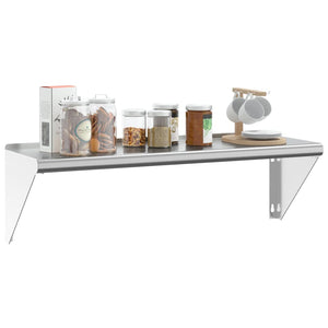 vidaXL Wall Shelf 100x30x31 cm Silver Stainless Steel