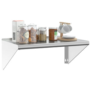 vidaXL Wall Shelf 75x45x31 cm Silver Stainless Steel