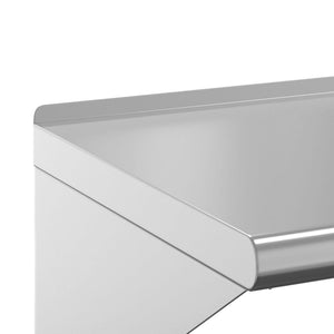 vidaXL Wall Shelf 75x45x31 cm Silver Stainless Steel