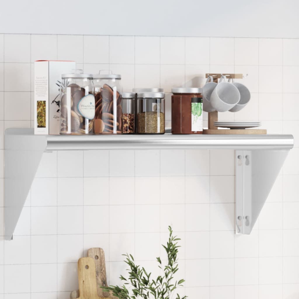 vidaXL Wall Shelf 75x30x31 cm Silver Stainless Steel