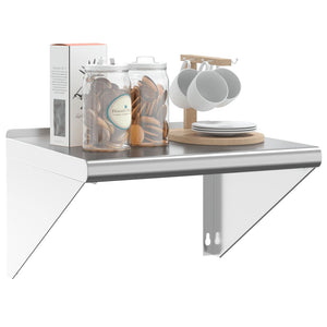 vidaXL Wall Shelf 50x45x31 cm Silver Stainless Steel