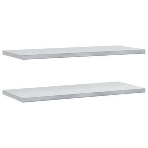 vidaXL Wall Shelves 2 pcs 100x40x3 cm Silver Stainless Steel