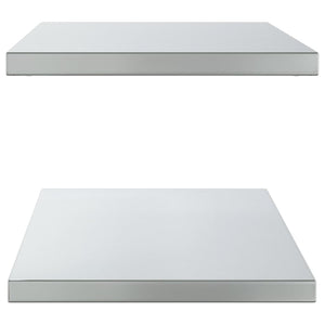 vidaXL Wall Shelves 2 pcs 100x40x3 cm Silver Stainless Steel