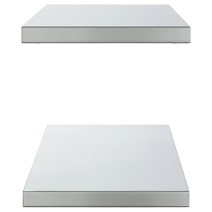 vidaXL Wall Shelves 2 pcs 100x30x3 cm Silver Stainless Steel