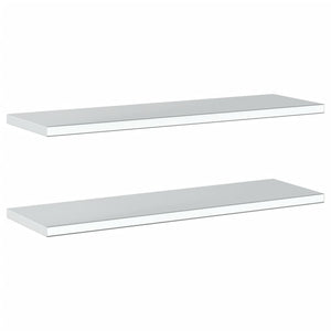 vidaXL Wall Shelves 2 pcs 100x30x3 cm Silver Stainless Steel