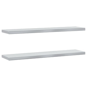 vidaXL Wall Shelves 2 pcs 100x23.5x3 cm Silver Stainless Steel