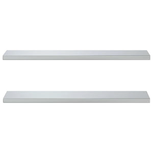 vidaXL Wall Shelves 2 pcs 100x23.5x3 cm Silver Stainless Steel