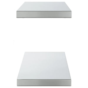 vidaXL Wall Shelves 2 pcs 100x23.5x3 cm Silver Stainless Steel