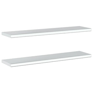 vidaXL Wall Shelves 2 pcs 100x23.5x3 cm Silver Stainless Steel