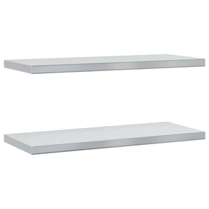 vidaXL Wall Shelves 2 pcs 75x30x3 cm Silver Stainless Steel