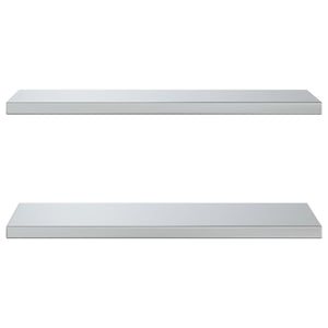 vidaXL Wall Shelves 2 pcs 75x30x3 cm Silver Stainless Steel