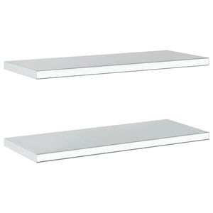 vidaXL Wall Shelves 2 pcs 75x30x3 cm Silver Stainless Steel