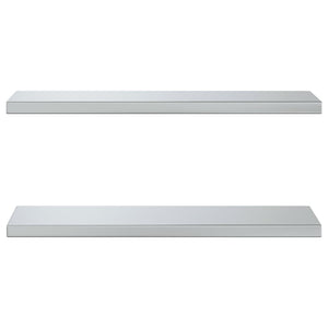 vidaXL Wall Shelves 2 pcs 75x23.5x3 cm Silver Stainless Steel