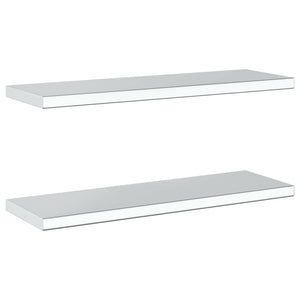 vidaXL Wall Shelves 2 pcs 75x23.5x3 cm Silver Stainless Steel