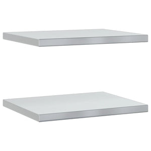 vidaXL Wall Shelves 2 pcs 50x40x3 cm Silver Stainless Steel