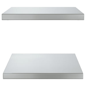 vidaXL Wall Shelves 2 pcs 50x40x3 cm Silver Stainless Steel