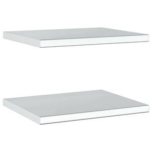 vidaXL Wall Shelves 2 pcs 50x40x3 cm Silver Stainless Steel