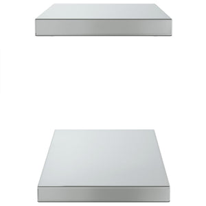 vidaXL Wall Shelves 2 pcs 50x23.5x3 cm Silver Stainless Steel