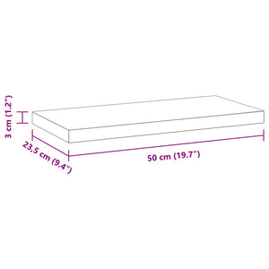 vidaXL Wall Shelves 2 pcs 50x23.5x3 cm Silver Stainless Steel