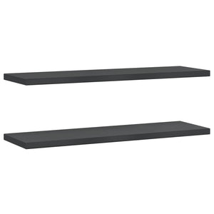 vidaXL Wall Shelves 2 pcs 100x30x3 cm Black Stainless Steel