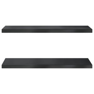 vidaXL Wall Shelves 2 pcs 100x30x3 cm Black Stainless Steel