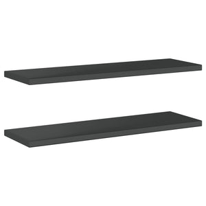 vidaXL Wall Shelves 2 pcs 100x30x3 cm Black Stainless Steel