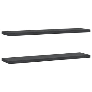 vidaXL Wall Shelves 2 pcs 100x23.5x3 cm Black Stainless Steel