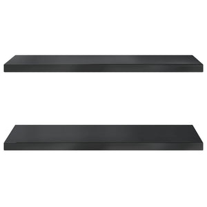 vidaXL Wall Shelves 2 pcs 75x40x3 cm Black Stainless Steel