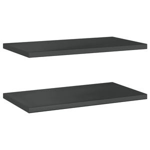 vidaXL Wall Shelves 2 pcs 75x40x3 cm Black Stainless Steel