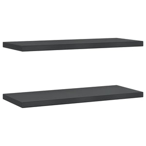 vidaXL Wall Shelves 2 pcs 75x30x3 cm Black Stainless Steel